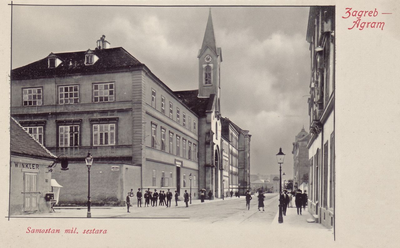 Frankopanska ulica oko 1900. godine. Samostan milosrdnih sestara